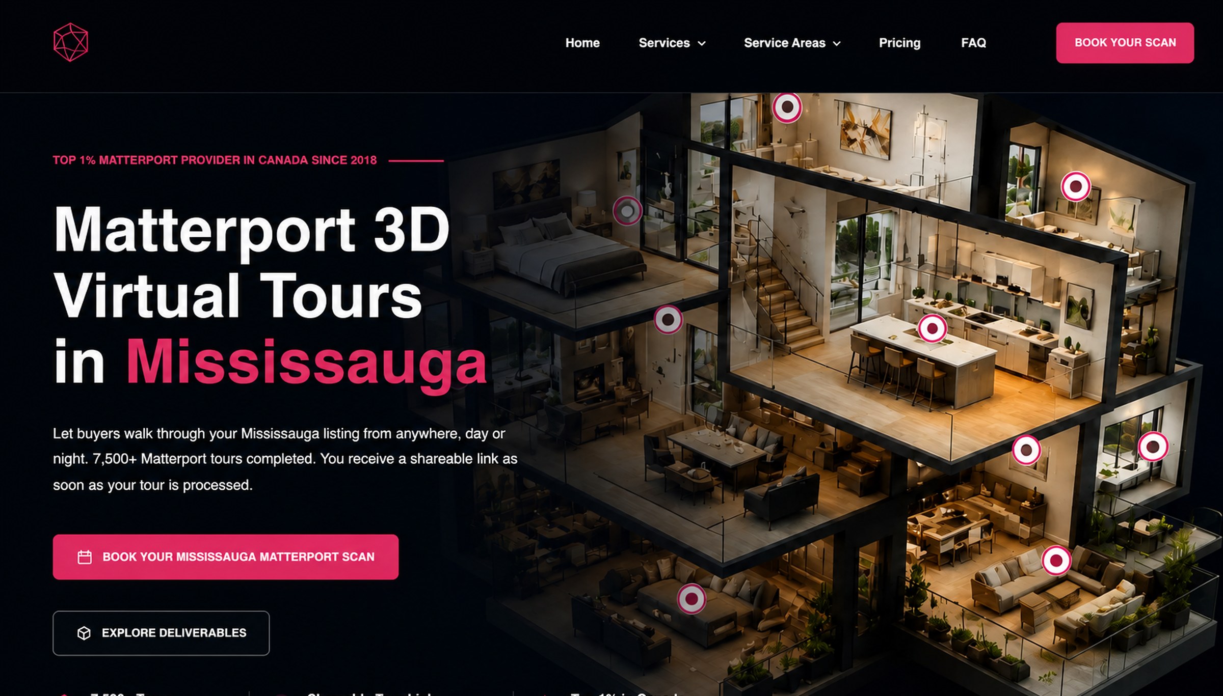 A live page built for A real estate photography company