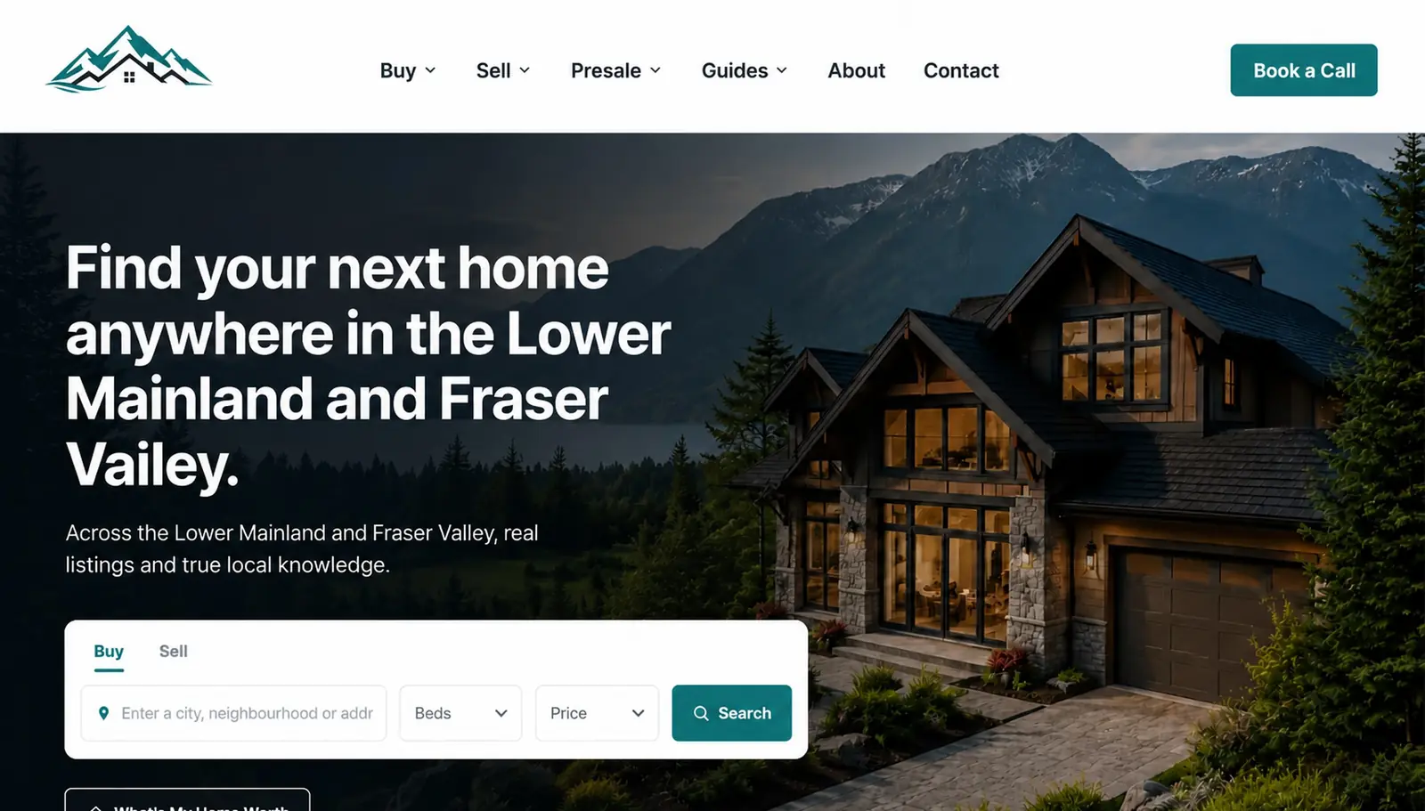 A live page built for A real estate brokerage